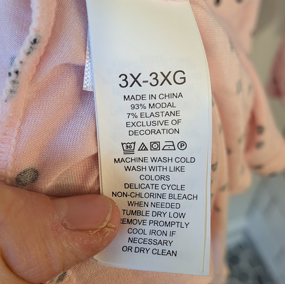 Kate Spade 2022 Women's Pink Black Polka Dot Modal Nightgown 3X - Picture 7 of 8